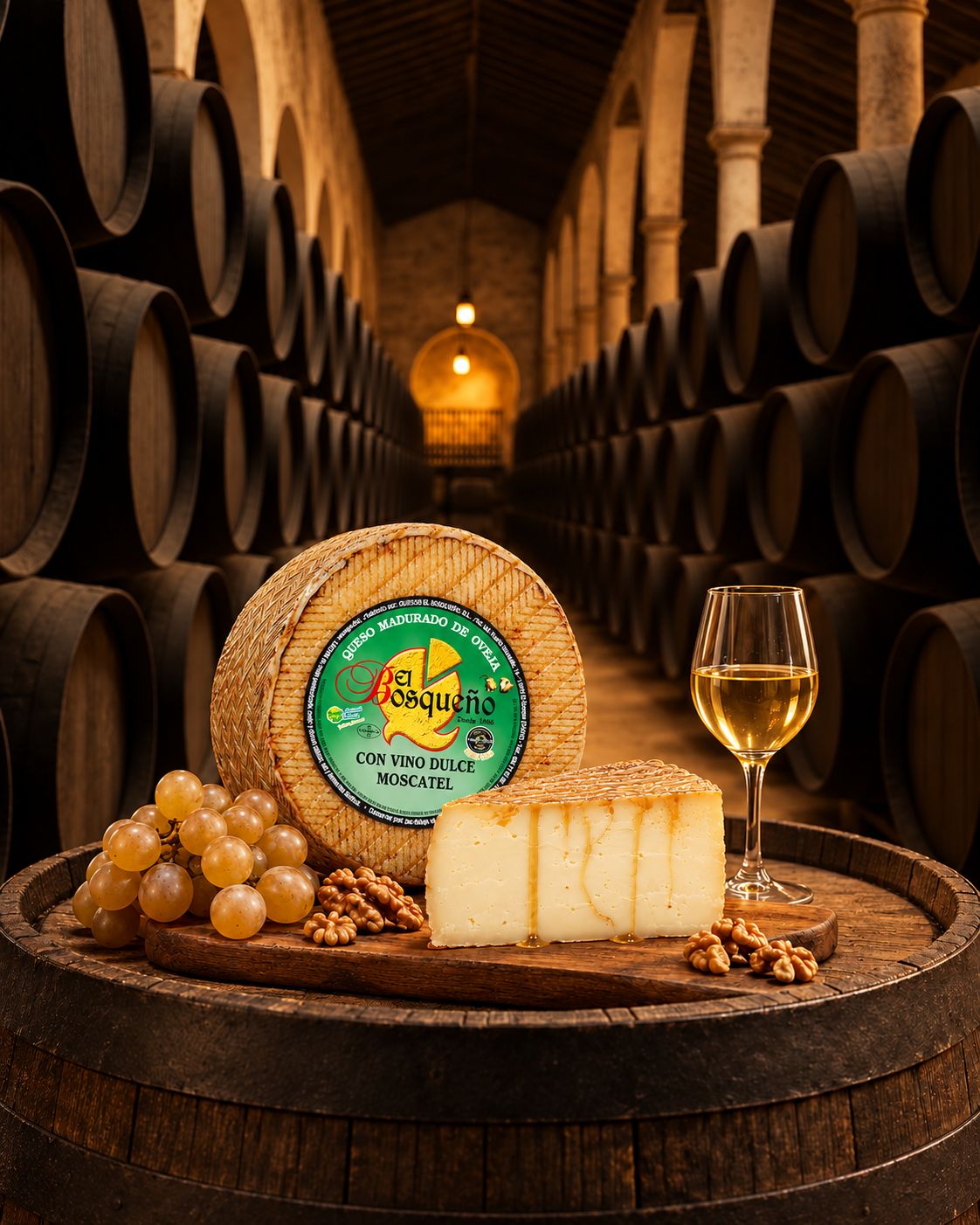 queso oveja con vino dulce moscatel