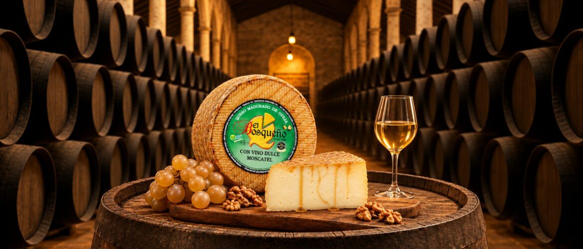 queso oveja con vino dulce moscatel